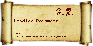Handler Radamesz névjegykártya